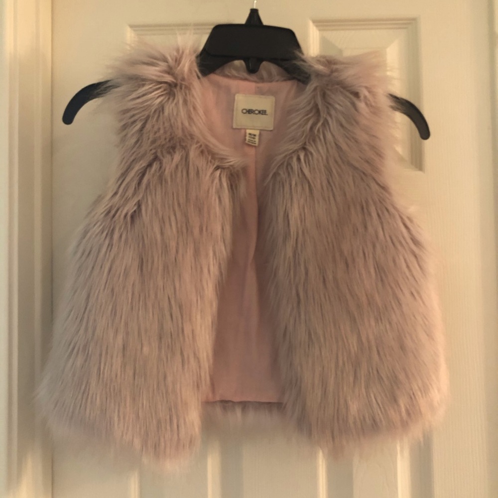 Lavender Faux Fur Girls Vest, Sz M (7/8)